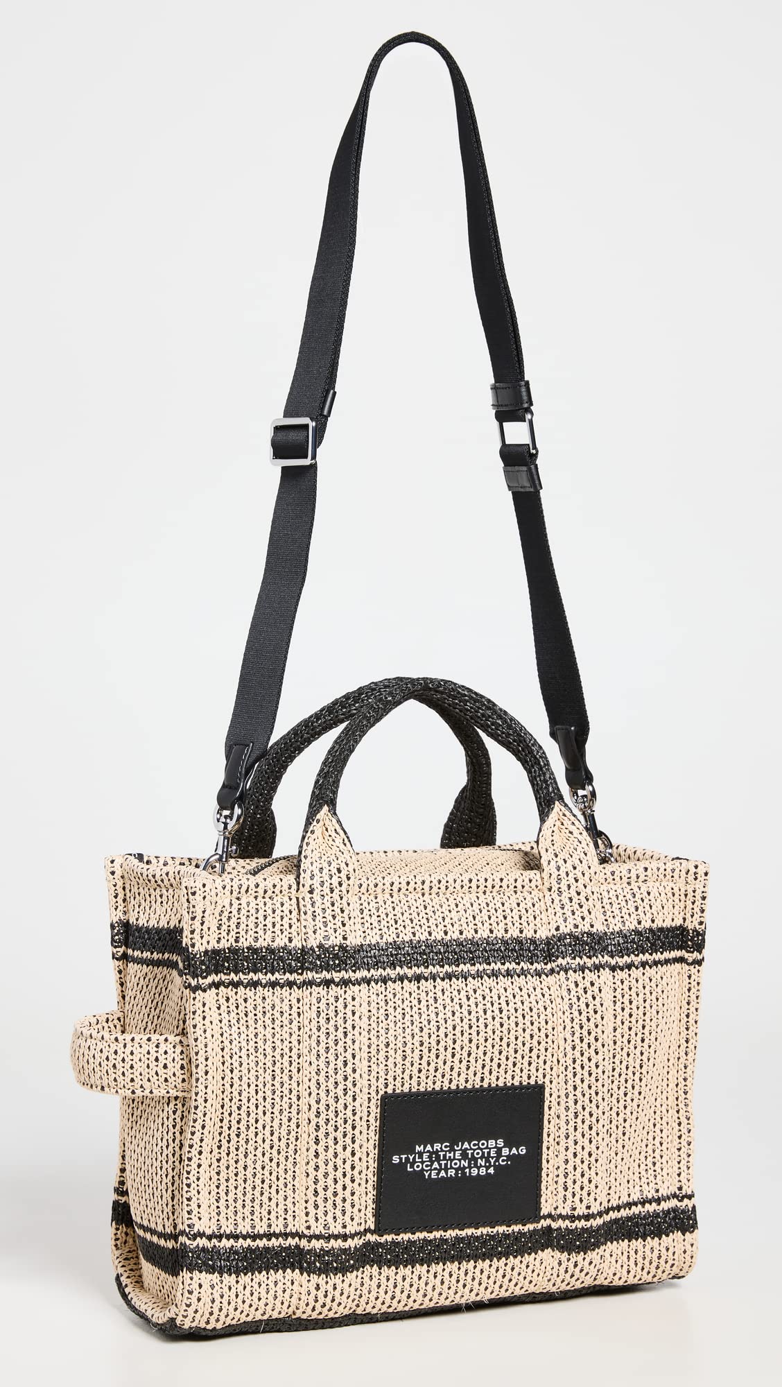 Marc Jacobs Women's The Straw Jacquard Tote Bag - Stylish Woven Beach Bag for Summer, Travel & Shopping - Perfect for Vacation, Poolside & Everyday Use