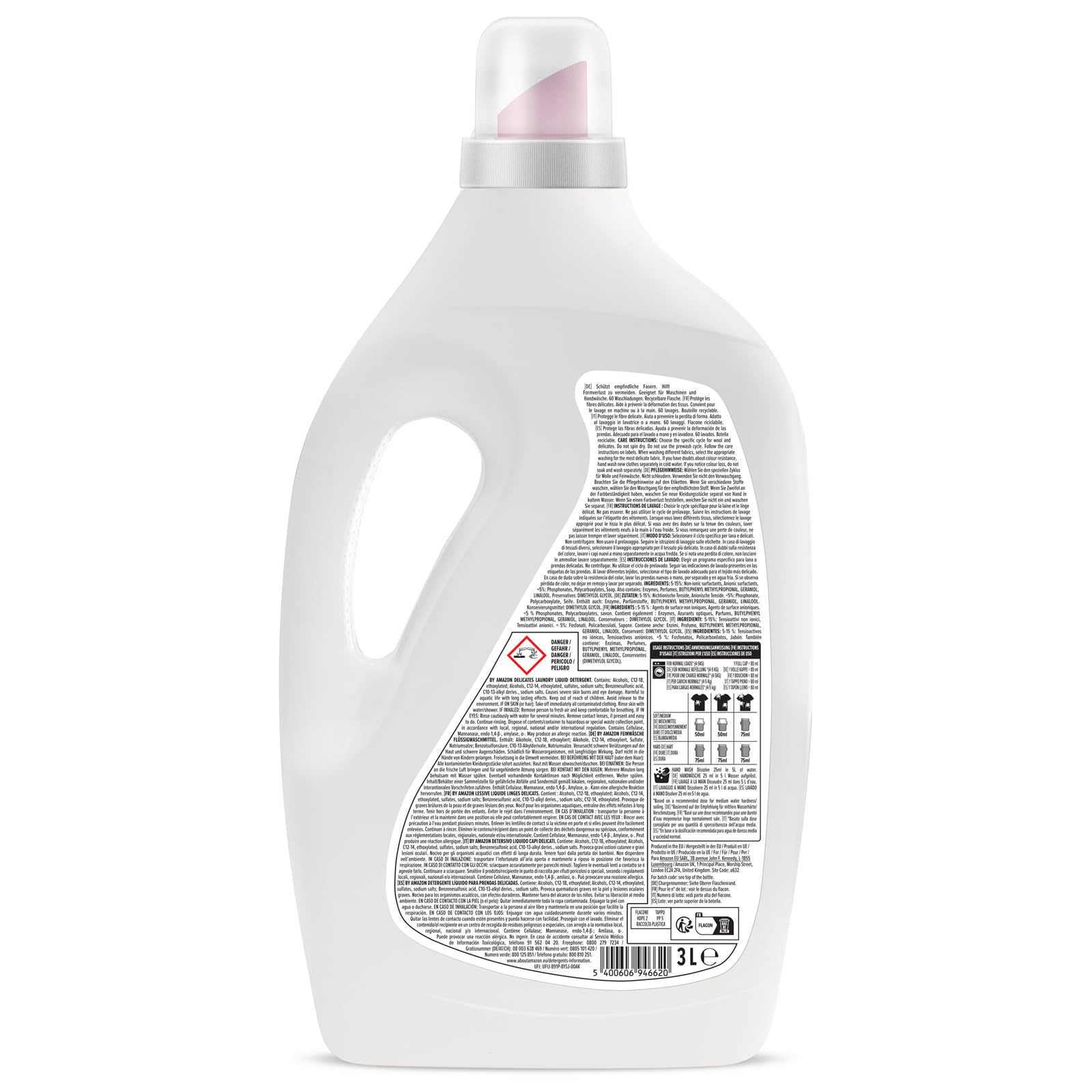Amazon Liquid Laundry Detergent for Delicates - Gentle Wash Formula (60 Loads) | Perfect for Silk, Lace & Baby Clothes