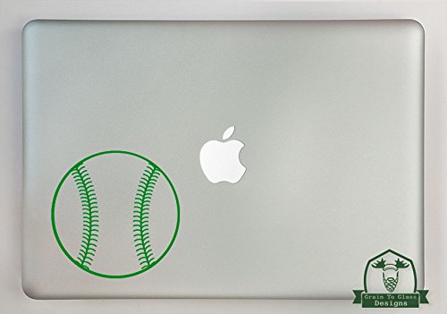 Green Baseball Vinyl Decal Sticker for 11 Inch Laptop - Perfect for MacBook, Notebook & Tablet Decoration - Sports Fan Gift & Office Accessory