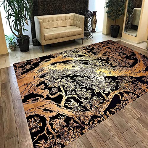 Tree of Life Handmade Oriental Rug - 5.9x9.2 Feet (180x280cm) Ethnic Decorative Carpet for Living Room, Bedroom & Bathroom Floor Decor