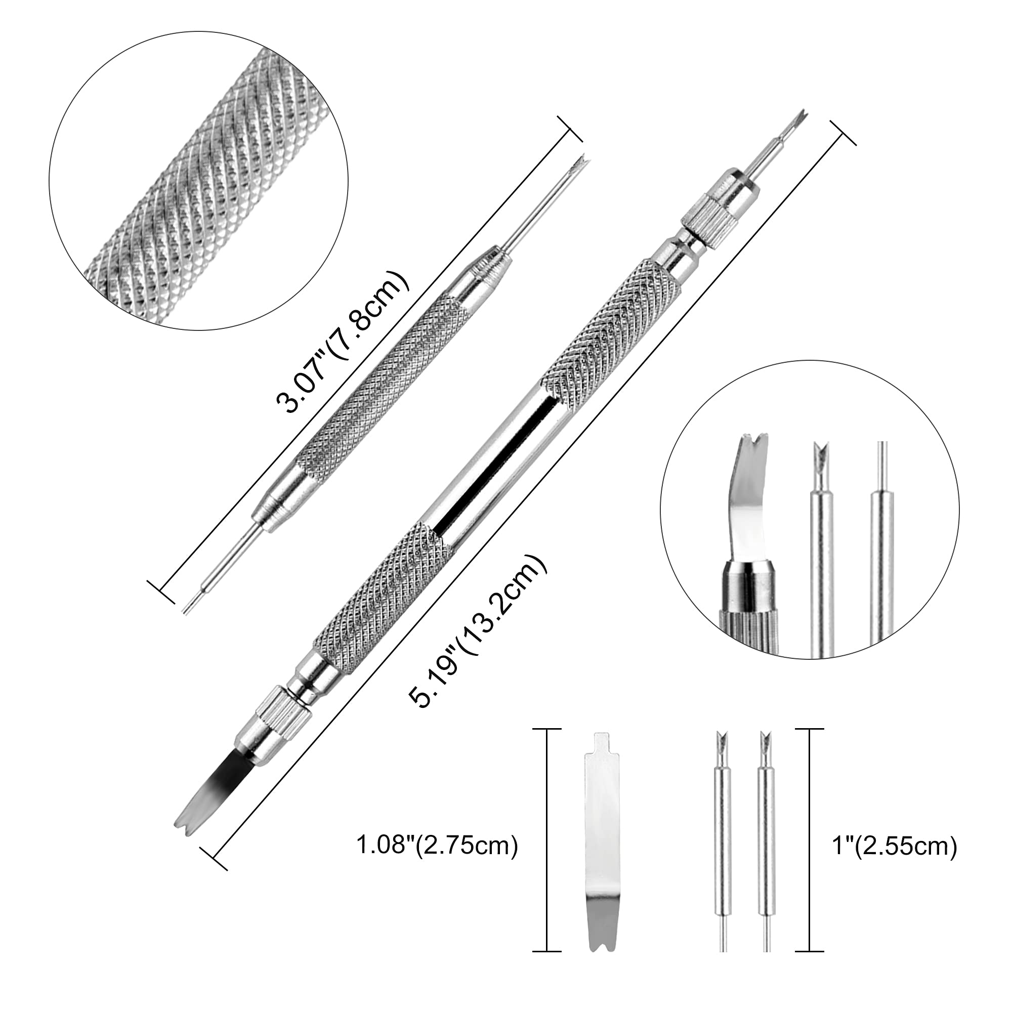 **Professional Spring Bar Tool Kit for Watch Band Repair - Includes 3 Extra Tips & 40 Heavy-Duty Stainless Steel Pins - Perfect for Watch Strap Replacement, Maintenance & DIY Watch Repair**