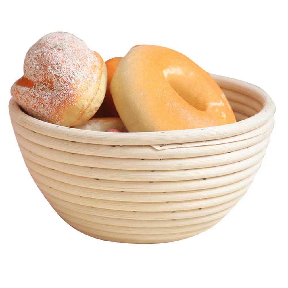 Emivery 2-Pack 9 Inch Round Bread Banneton Proofing Basket with Linen Liner - Perfect for Sourdough Bread Baking, Artisan Loaves & Homemade Bakery - Ideal for Professional Bakers & Bread Making Enthusiasts