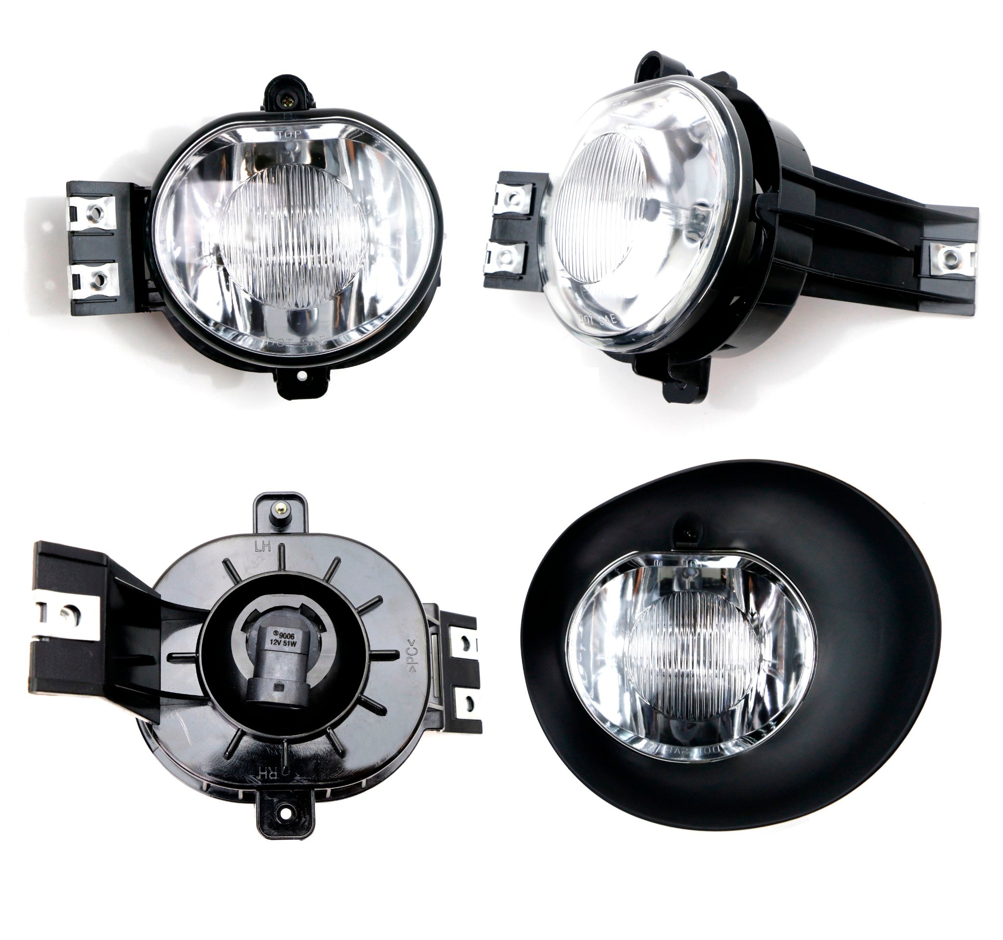 Clear Lens Fog Lights with White LED Bulbs - Compatible with Dodge RAM 1500/2500/3500 - Durable Cover & Wire - Perfect for Off-Roading, Night Driving & Foggy Conditions