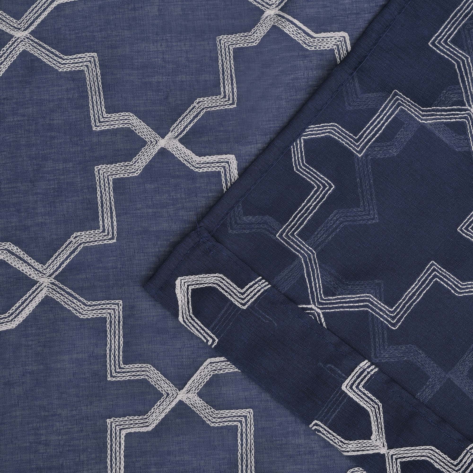 Embroidered Quatrefoil Sheer Grommet Curtain Set - Elegant Window Treatment for Living Room, Bedroom & Dining Room