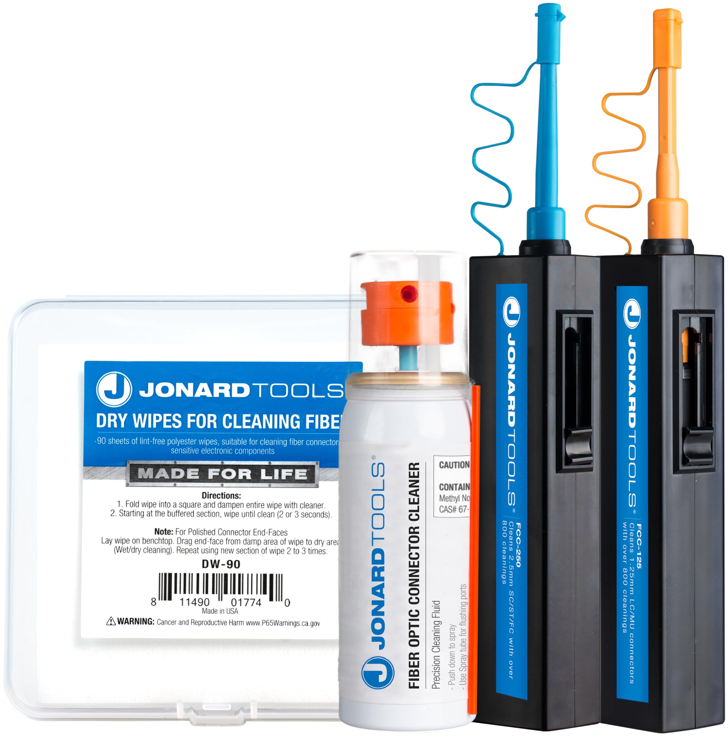Jonard Tools TK-182RF Refill Kit for TK-182 Fiber Optic Connector Cleaning Kit | Replacement Fiber Optic Cleaning Supplies | Perfect for Network Maintenance & Data Center Equipment Cleaning