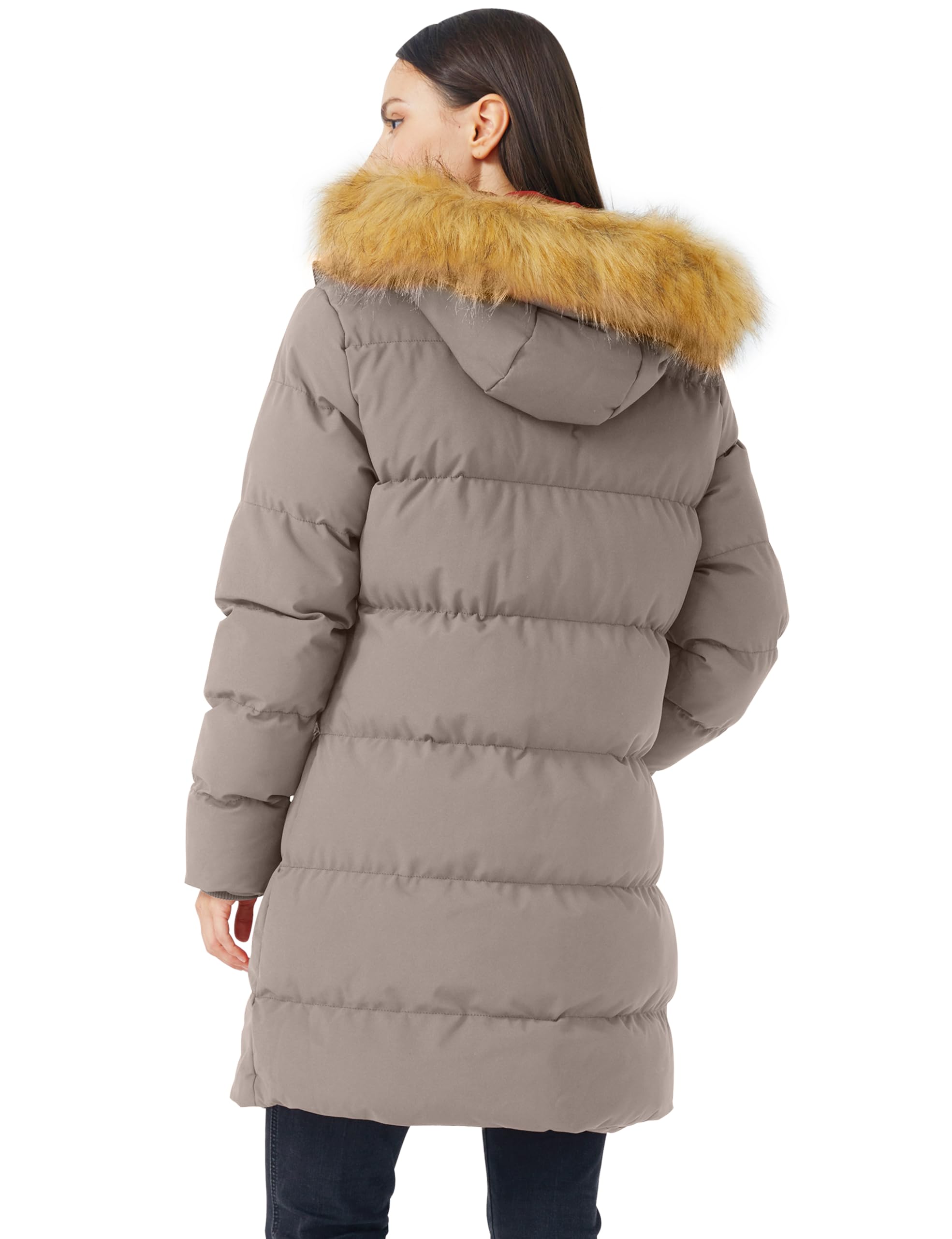 WenVen Women's Thick Winter Puffer Coat with Removable Faux Fur Hood - Warm Windproof Jacket for Cold Weather, Snow, Skiing & Outdoor Activities