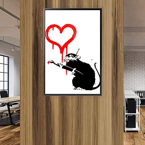 Banksy Love Rat Canvas Art