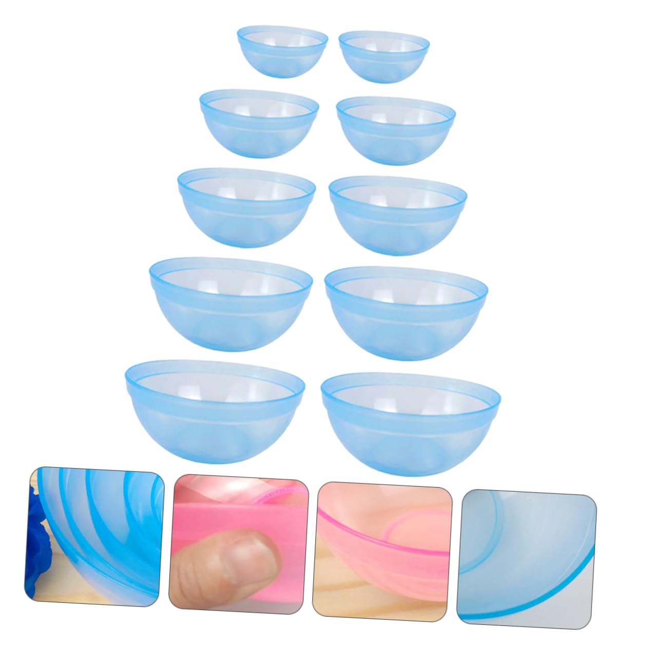 10Pcs Plastic Skincare Mixing Bowl Set for DIY Face Masks - Beauty Salon Tools & Spa Essentials (Random Colors) - Perfect for At-Home Facials, Spa Treatments & Professional Use