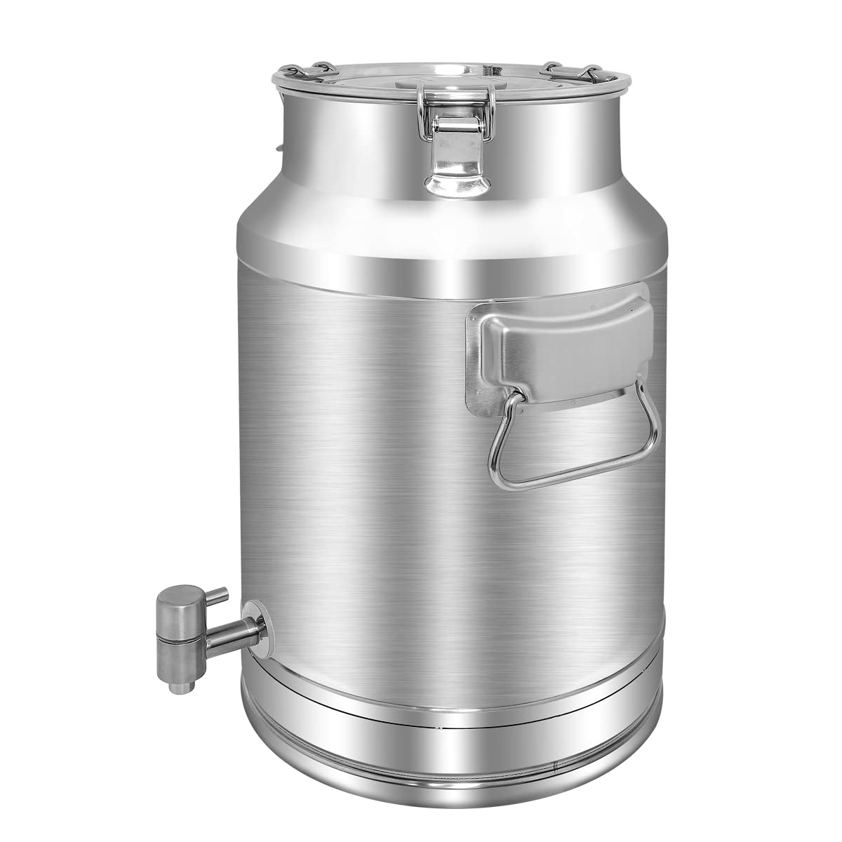 Premium 304 Stainless Steel 20L (5.25 Gallon) Milk Can with Spigot & Airtight Lid - Heavy Duty Food Grade Pail for Milk, Wine, Beer, and Beverage Storage - Ideal for Dairy Farms, Home Brewing, and Commercial Use