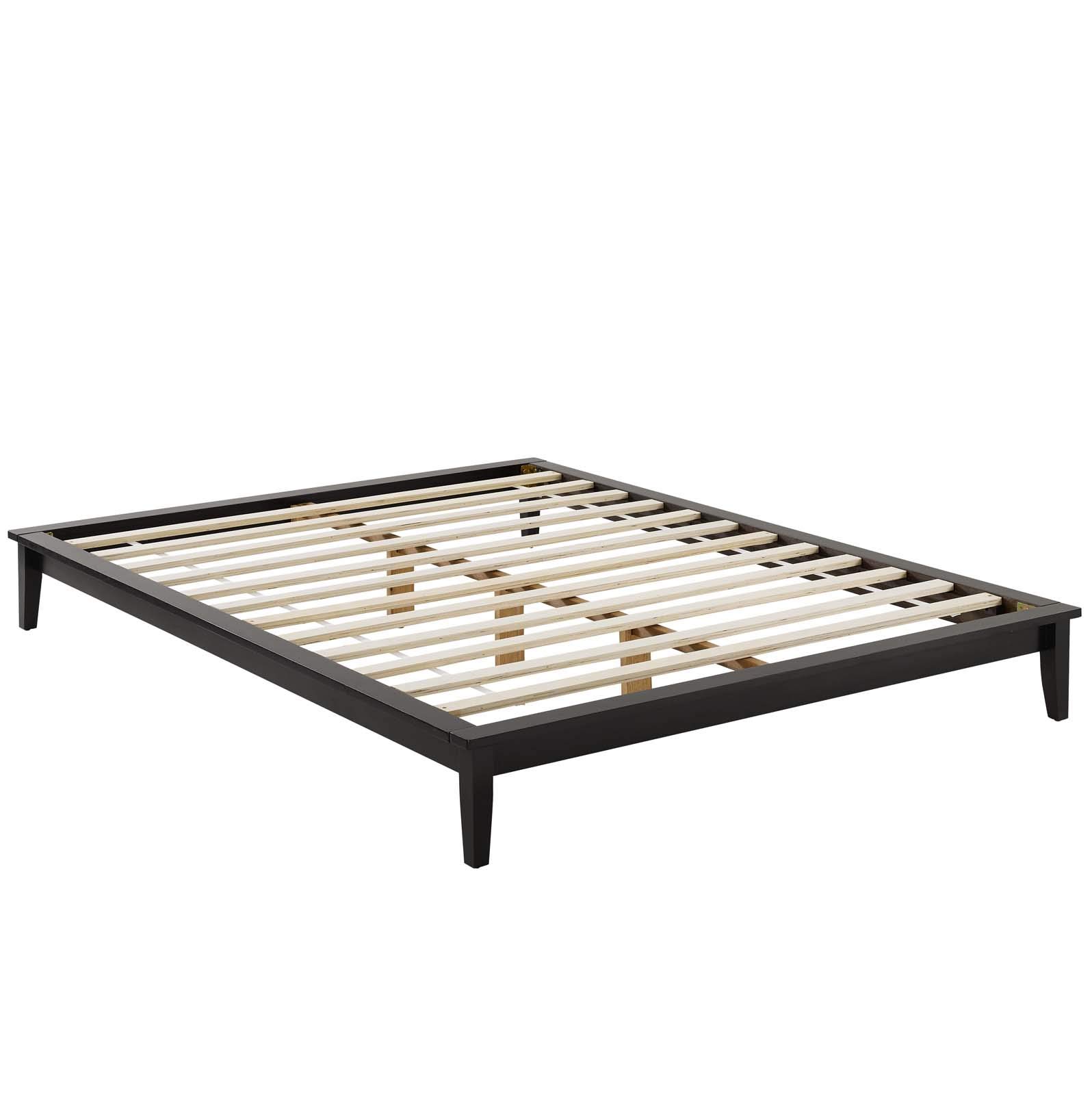 Modern Contemporary Urban Design Wooden Brown Platform Bed Frame for Stylish Bedroom Decor