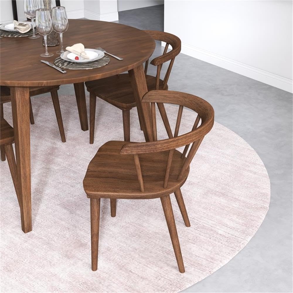 Mid-Century Solid Wood Dining Chair Set of 2 - 27