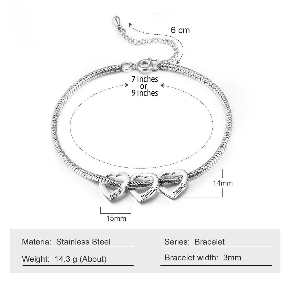 JINMA Personalized 1-8 Name Anklet for Women - Custom Heart Charm Ankle Bracelet Jewelry Gift for Mom, Her, Girlfriend | Perfect for Birthday, Anniversary, Mother's Day & Beach Vacation Accessories