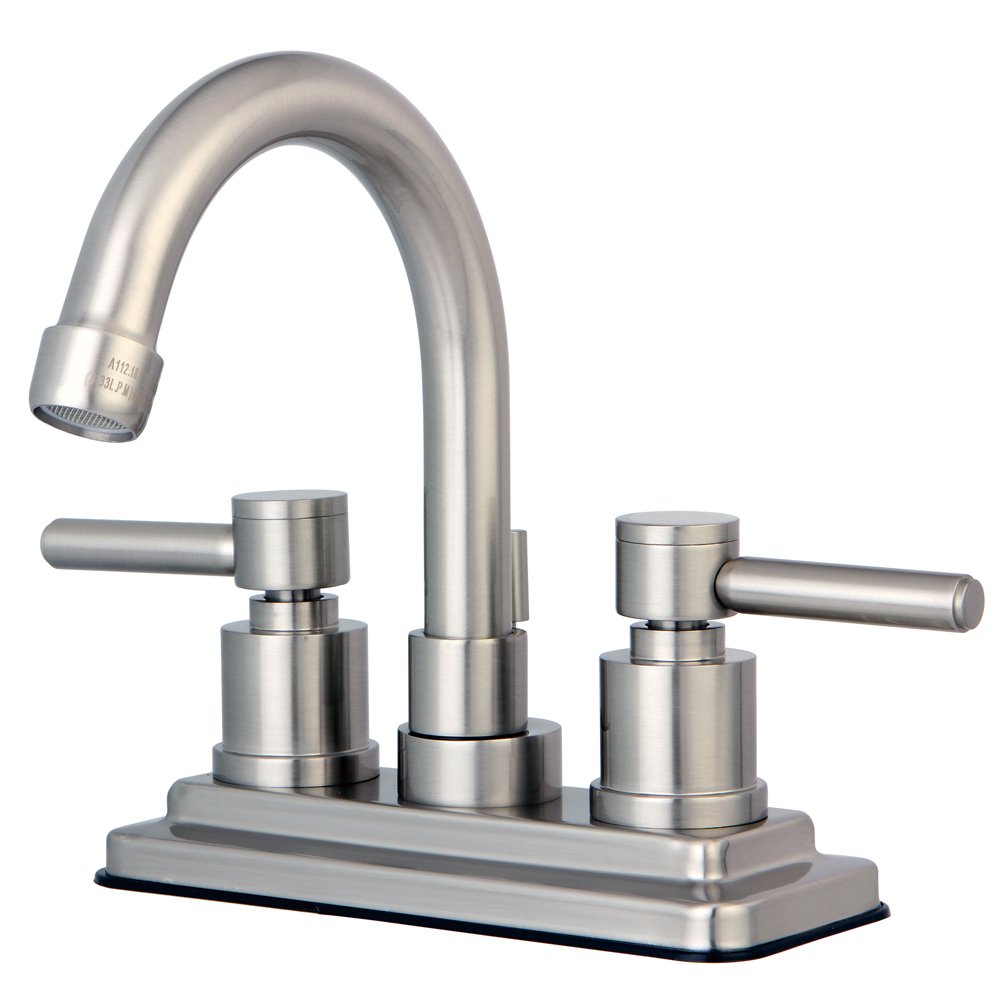 Elements of Design Nuvo ES8668DL South Beach 4-Inch 2-Handle Centerset Bathroom Sink Faucet with Brass Pop-Up Drain, 4-7/8