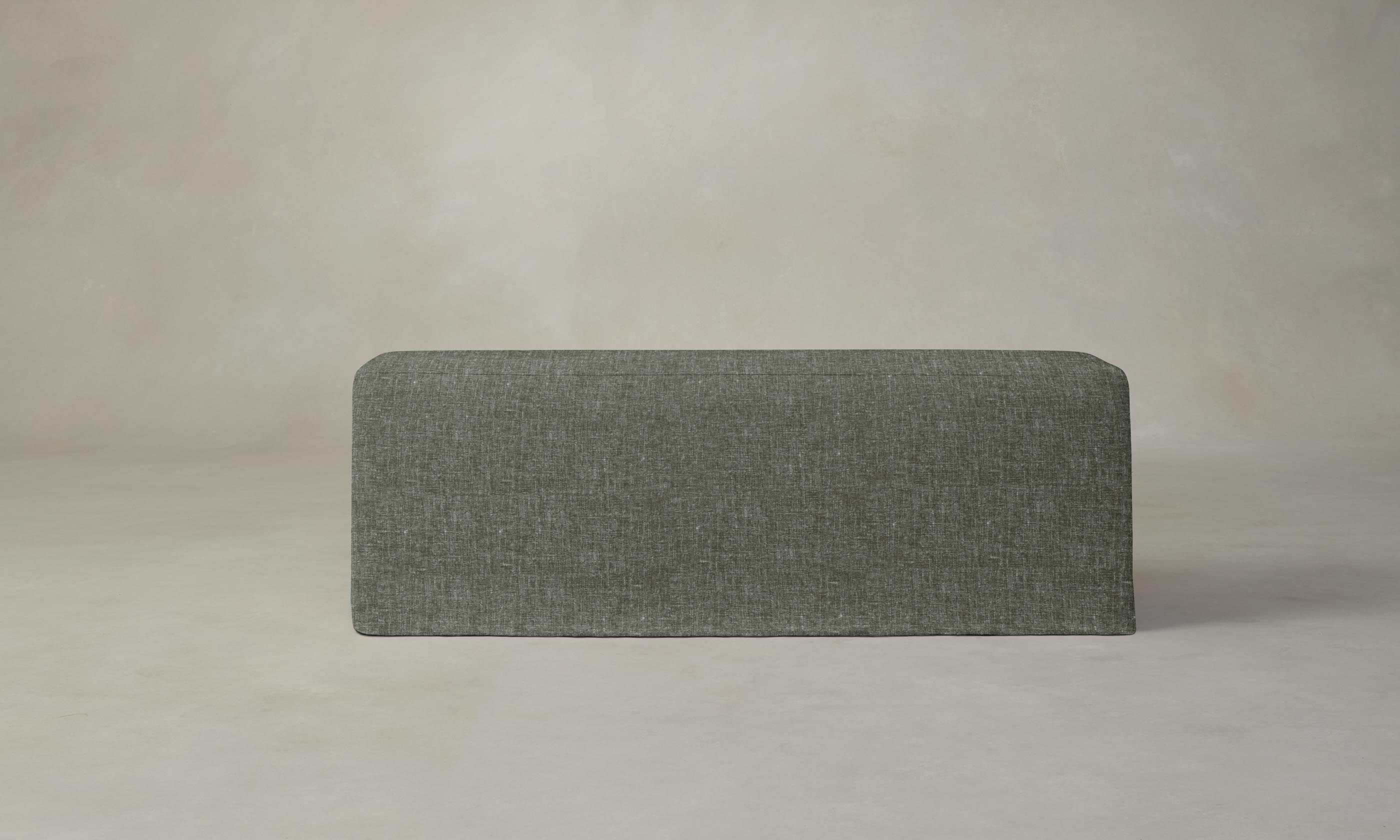 The Beacon Dining Bench - Heritage Belgian Linen Upholstered Bench in Thyme Color | Perfect for Farmhouse Dining Rooms, Kitchen Nooks & Entryway Seating