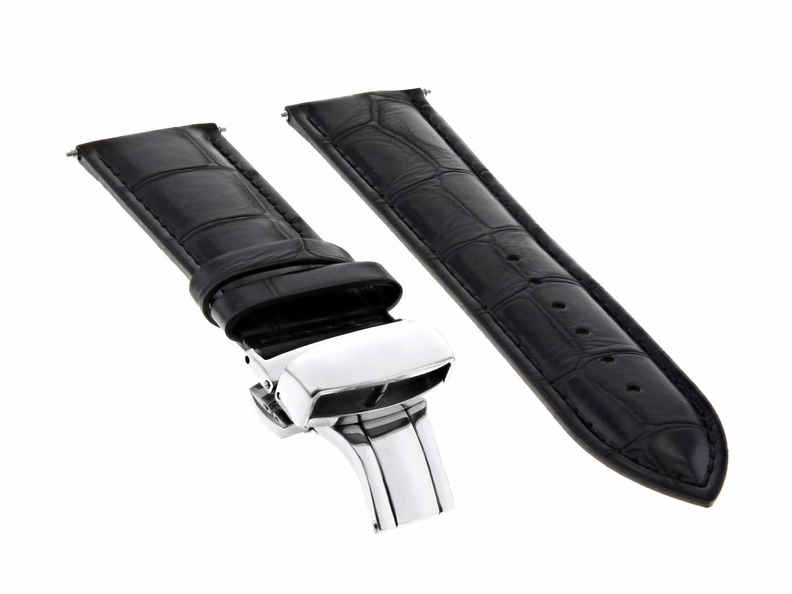 21mm Leather Watch Band for Tissot T-Race T048417 - Black Strap for Sports & Casual Wear
