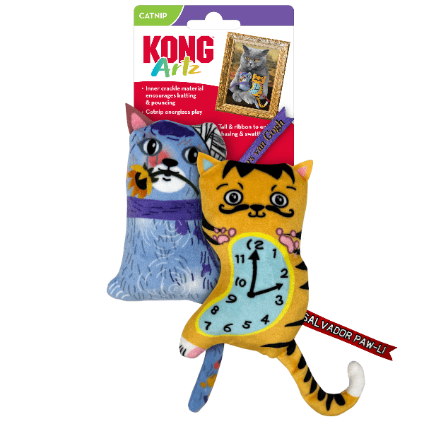 KONG Artz Dali & Van Gogh Cat Toy - Artistic Interactive Cat Toys for Indoor Play, Mental Stimulation & Stress Relief