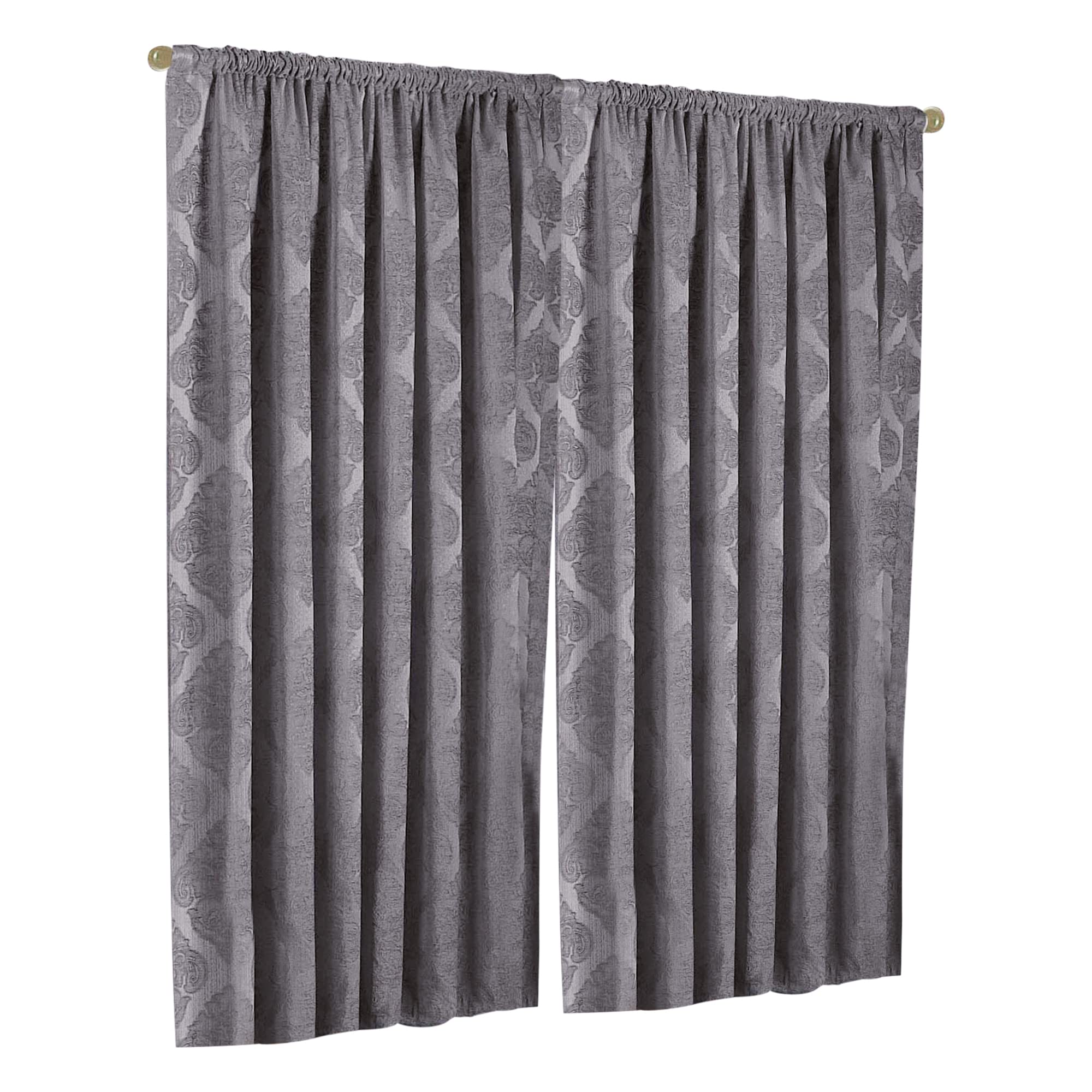 Winchester 66x72 Inch Silver Pencil Pleat Curtains - Light Filtering Window Drapes for Living Room & Bedroom - Premium Polyester Blackout Curtain Panels with Thermal Insulation