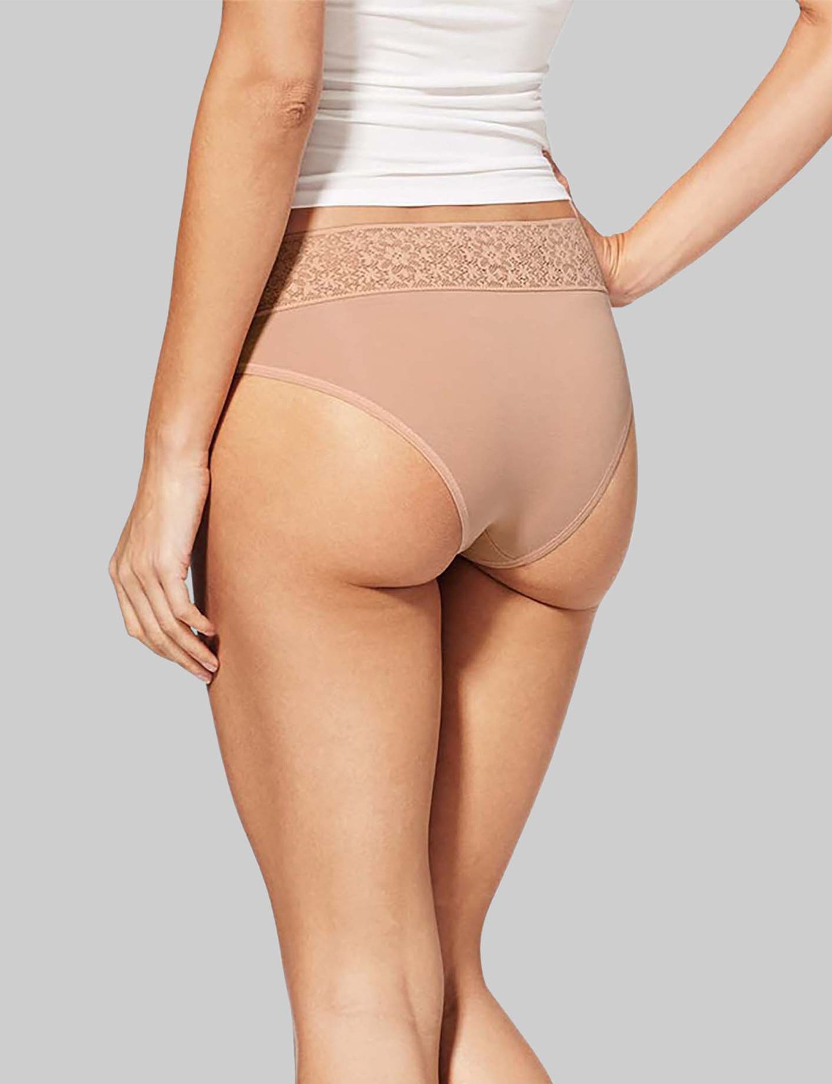 Women's Breathable Cotton Cheeky Underwear with Lace Waistband - Comfortable Everyday Panties for Workout, Sleep & Casual Wear