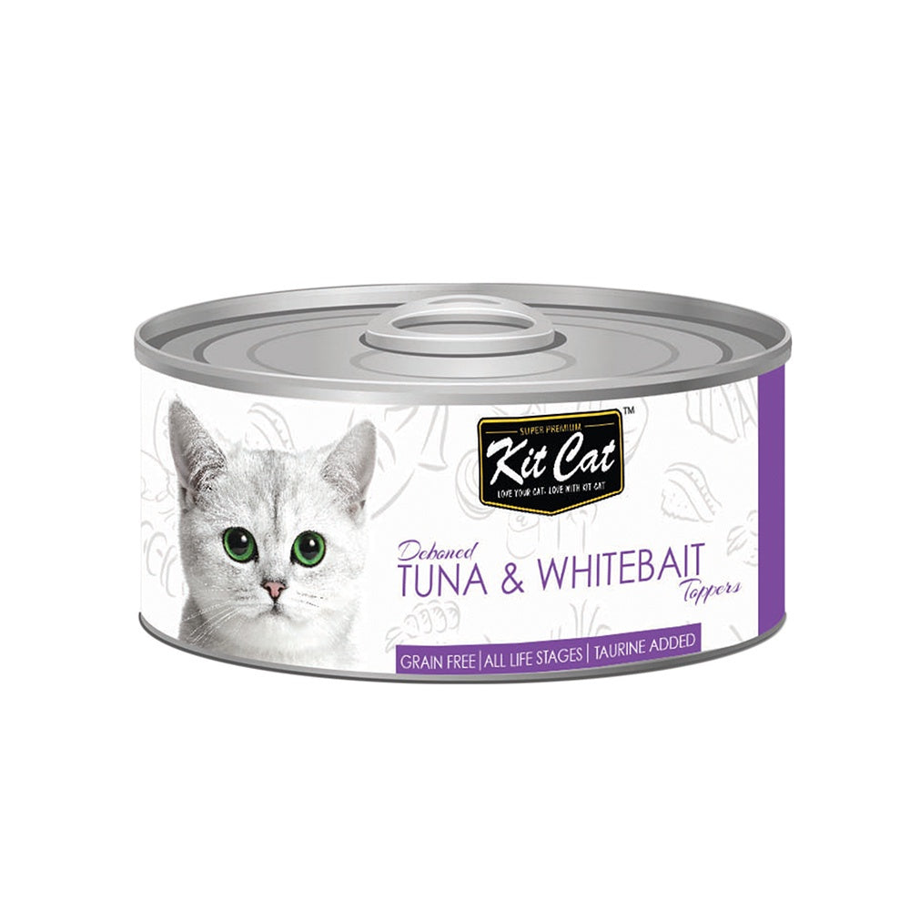 Premium Kit Cat Deboned Cat Food Topper - Savory Chicken & Tuna Flavor (80g) for Adult Cats & Kittens | Grain-Free Wet Food Supplement | Enhances Appetite & Nutrition - Perfect for Picky Eaters & Mealtime Enrichment