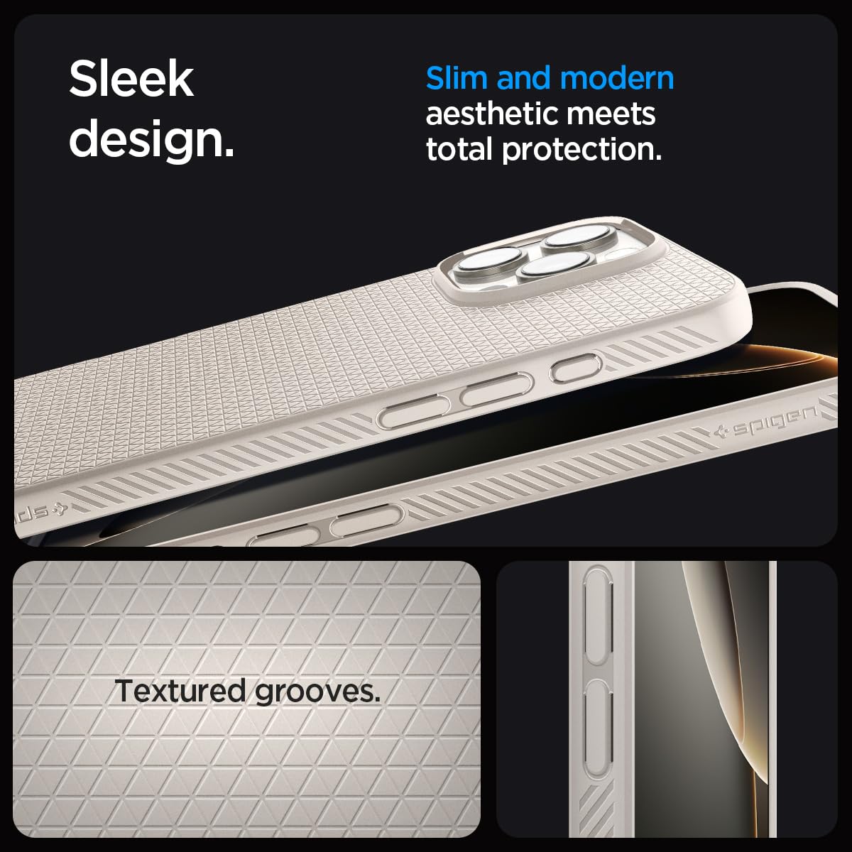 Spigen Liquid Air Armor Case for iPhone 16 Pro - Slim Protective Cover for Apple iPhone 16 Pro (2024) in Natural Titanium | Perfect for Everyday Use, Travel & Outdoor Activities