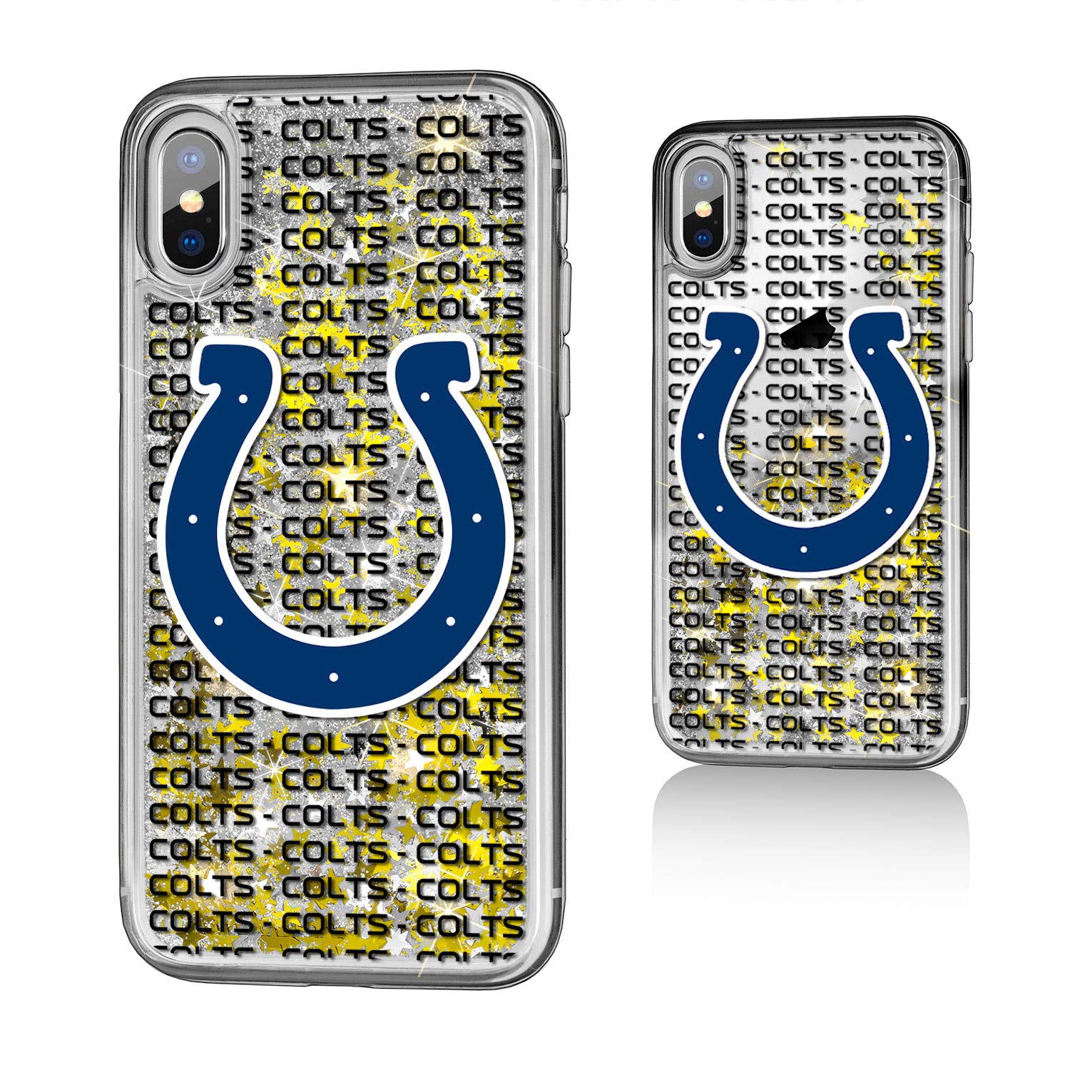 Indianapolis Colts Glitter iPhone Case - Durable Protective Cover with Text Backdrop Design for iPhone 11/12/13/14/15 - Perfect for Game Day, Fan Gifts & Showcasing Team Spirit