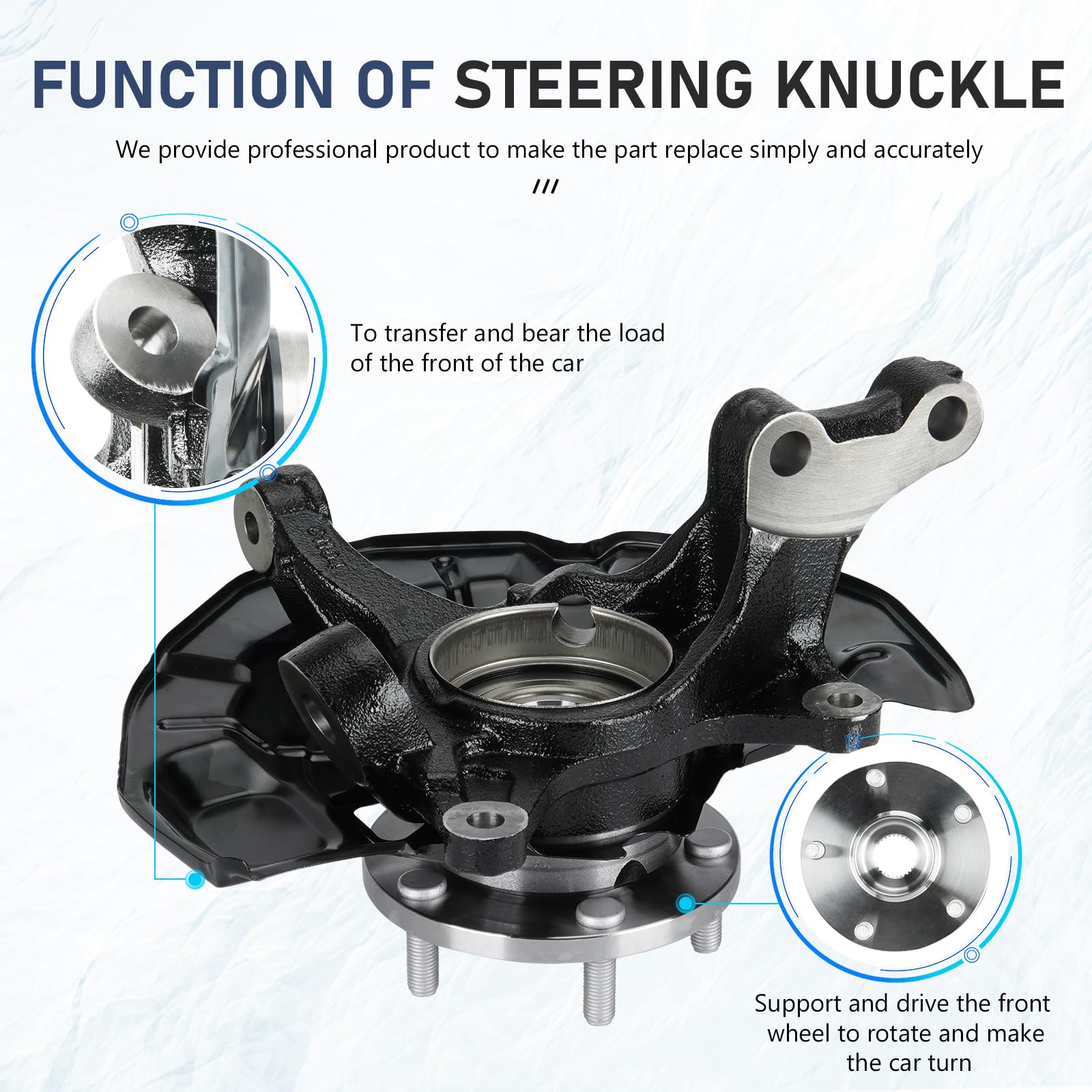 2007-2012 Lexus ES350 & 2007-2011 Toyota Camry Front Left Steering Knuckle Wheel Hub Assembly - Replacement for LK043 686261 - Perfect for Smooth Steering & Wheel Alignment Repairs
