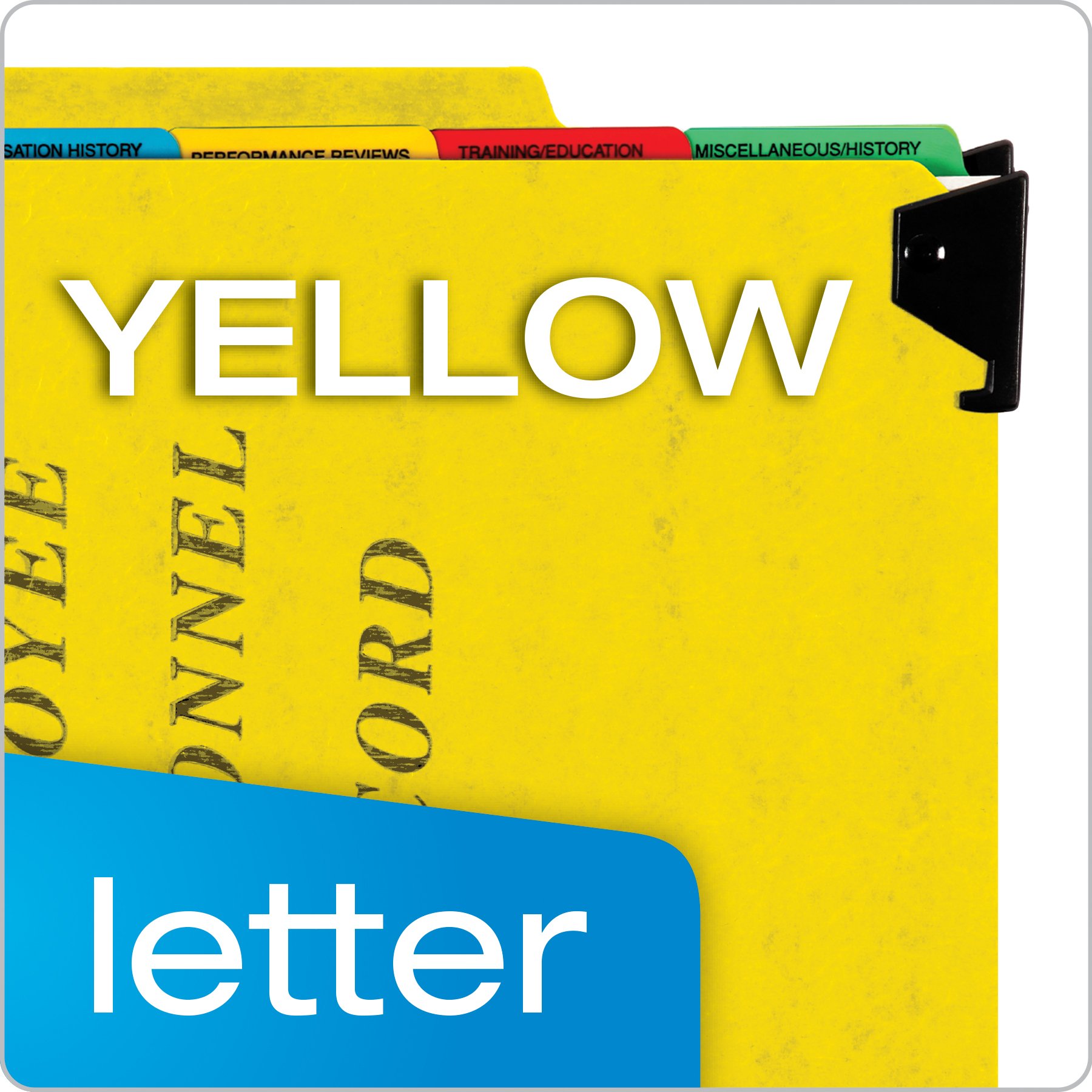 Pendaflex SER2YEL Hanging File Folders - 1/3 Cut Top Tab, Letter Size, Yellow - Perfect for Office Organization, HR Documents & Filing Systems