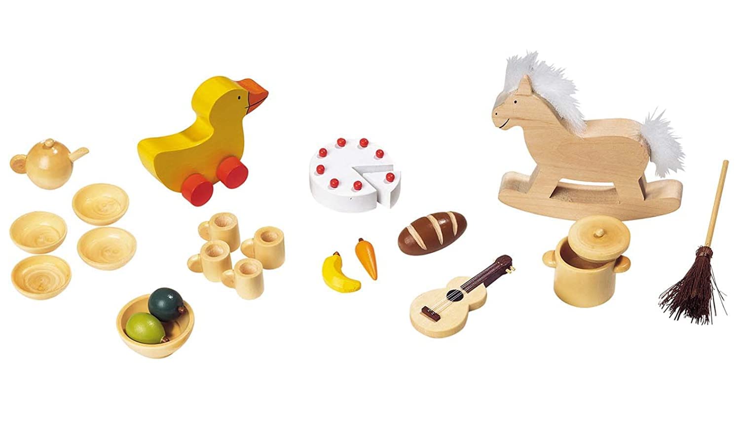 Goki Wooden Dollhouse Kitchen Accessories Set - Realistic Miniature Kitchen Utensils & Appliances for Doll Play | Perfect for Kids Pretend Play, Dollhouse Decor & Collectors