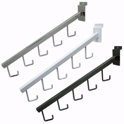 5 Hook Slatwall Waterfall Hangers - Pack of 3 for Retail Display & Clothing Organization - Perfect for Boutiques, Closet Storage & Retail Stores