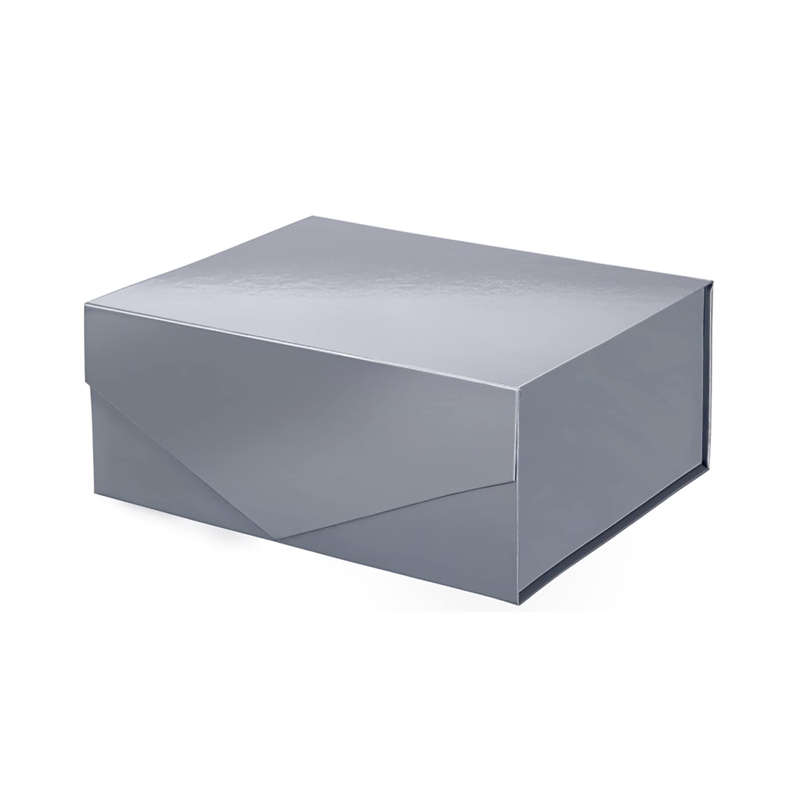 PACKHOME 9x6.5x3.8 Inches Magnetic Lid Gift Box - Collapsible Rectangle Packaging Box for Men & Women (Glossy Blue Gray) | Perfect for Jewelry, Watches, Cosmetics & Holiday Gifts