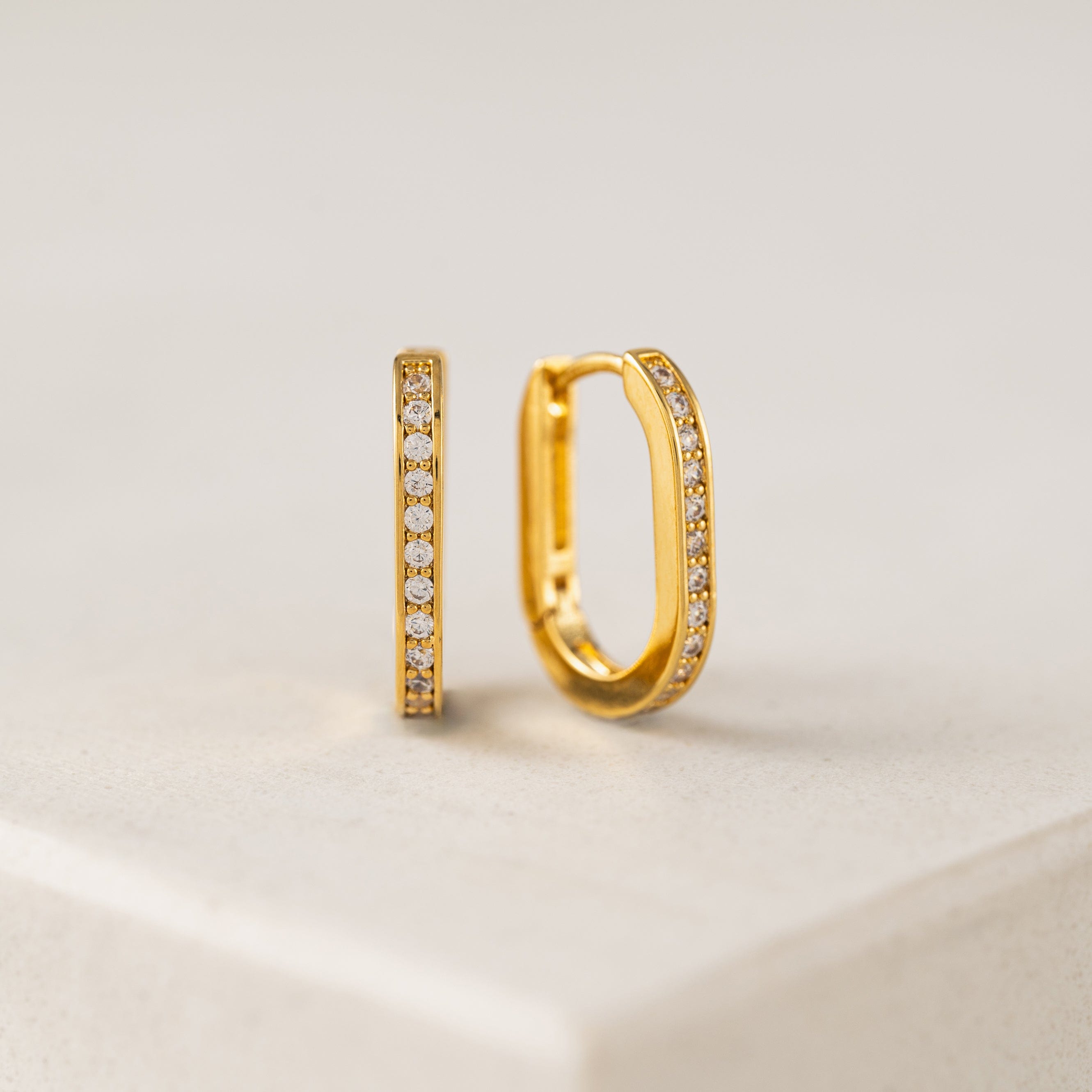 Solana Paperclip Hoop Earrings - Trendy Minimalist Gold Plated Dangle Earrings for Women | Perfect for Everyday Wear, Office & Date Night
