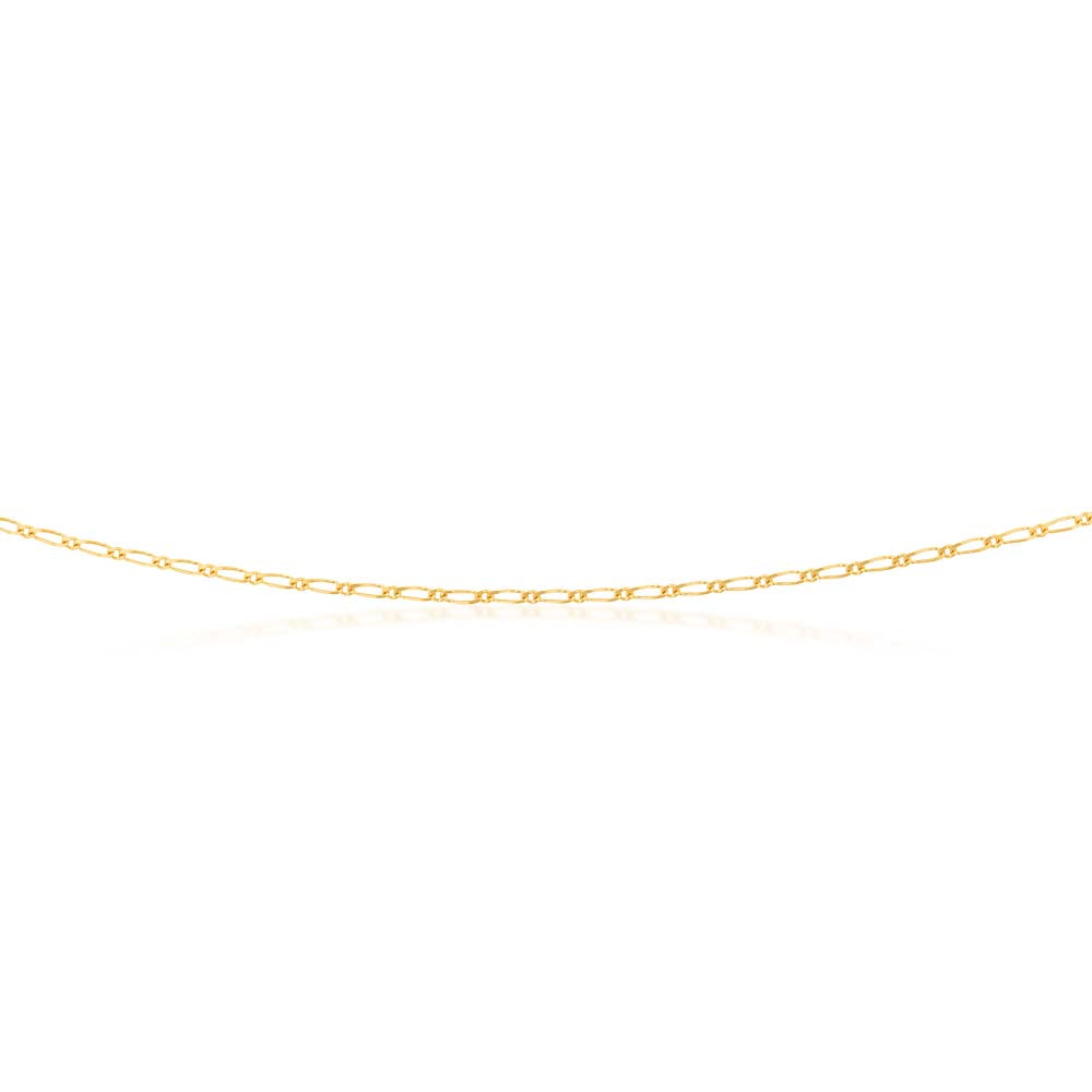 9ct Yellow Gold 40 Gauge 1:1 Figaro 51cm Chain - Elegant Jewelry for Men & Women - Perfect for Gifts, Weddings & Everyday Wear
