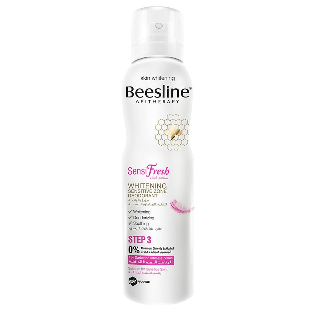 Beesline SensiFresh Whitening Sensitive Zone Deodorant Spray 150ml - Gentle Odor Protection for Sensitive Skin - Perfect for Daily Use & Travel