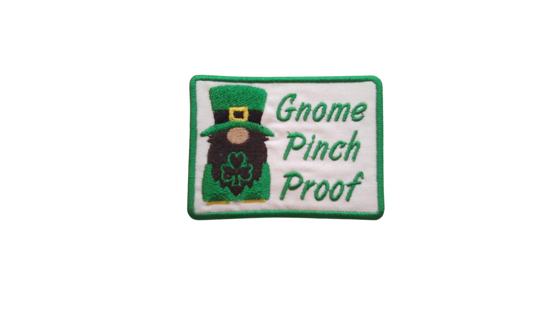 St. Patrick's Day Gnome Iron On Patch - DIY Clover & Leprechaun Applique for Hats, Jackets, Bags - Perfect for St. Paddy's Day Decor & Costumes