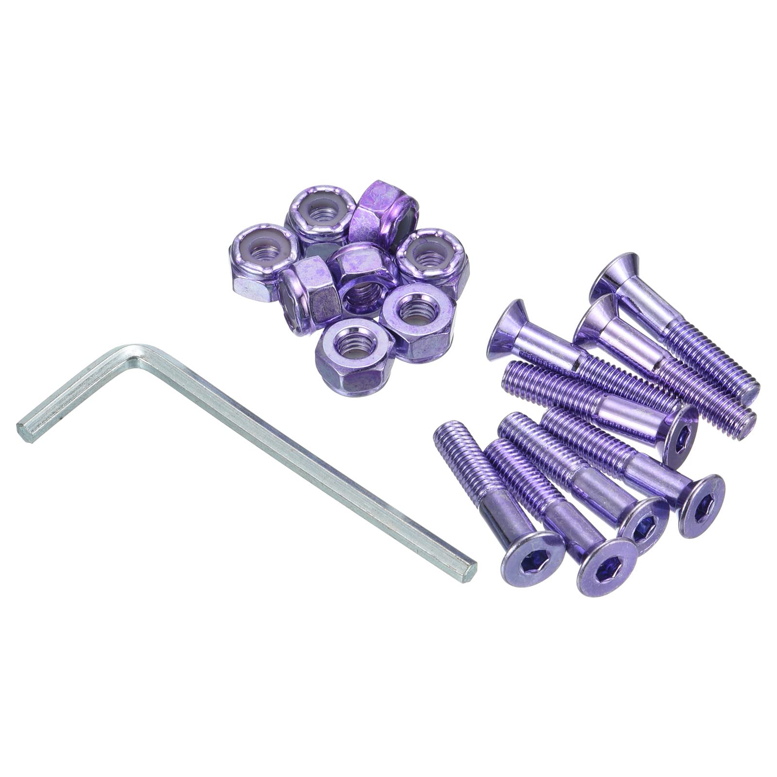 PATIKIL Skateboard Hardware Kit - 8 Hex Head Bolts, Nuts & Spanner Set for Longboard, Cruiser & Skateboard Assembly - Perfect for DIY Skateboard Repair & Maintenance