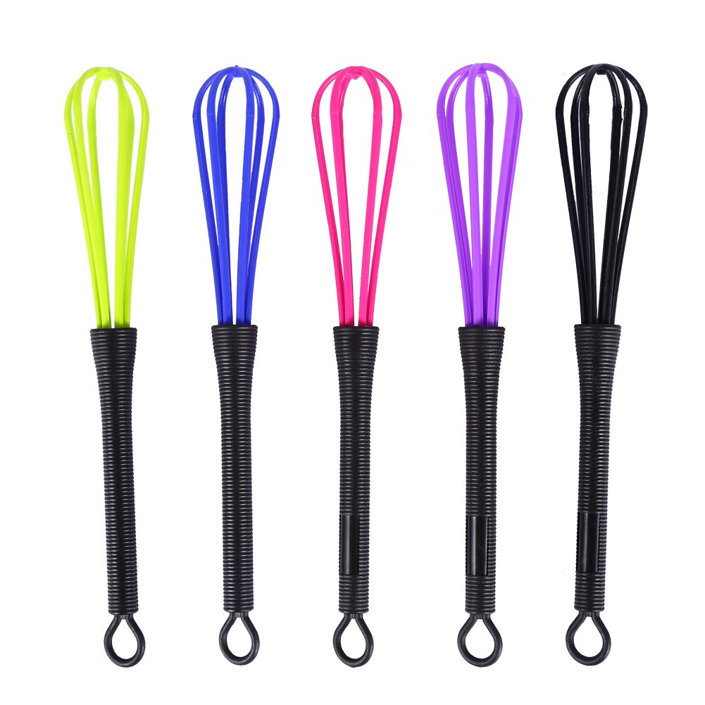 AYNEFY 5-Piece Plastic Salon & Kitchen Whisk Set - Hair Color Dye Cream Mixer & Balloon Whisk Tool for Professional Hairdressing & Baking | Perfect for Salons, Home Kitchens & DIY Hair Coloring
