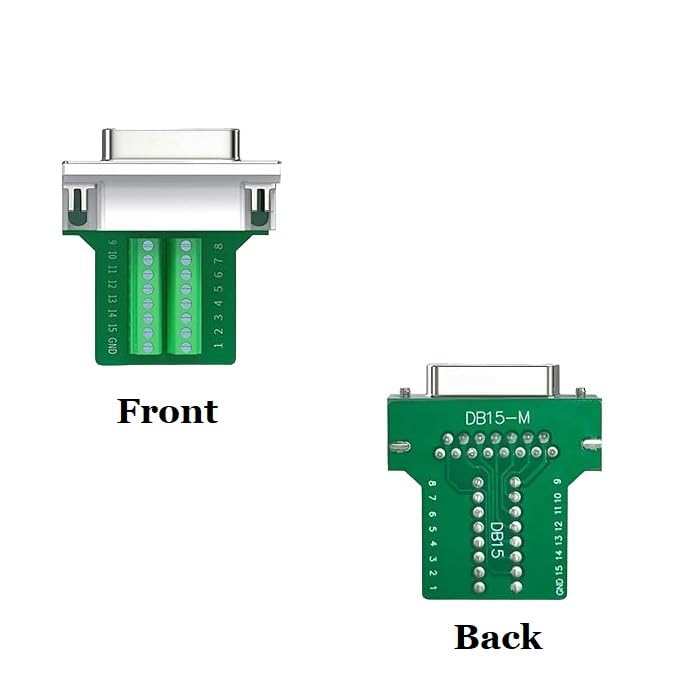 DB15 Female Solderless Shielded Metal Hood Connector - RS232 D-Sub Serial Adapter for Industrial Automation & Computer Networking
