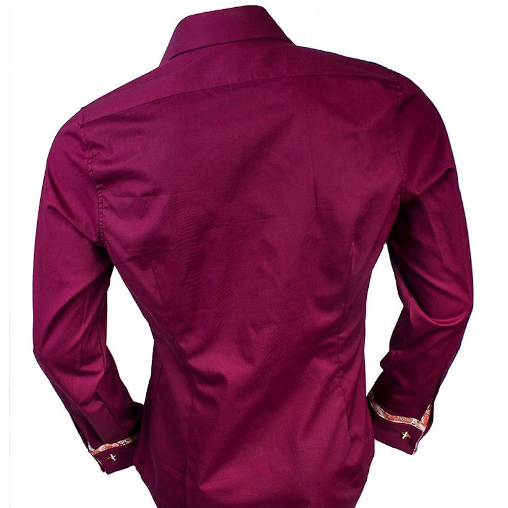 Premium Maroon, Orange & White Designer Dress Shirts for Men | 100% Made in USA | Perfect for Business Meetings, Weddings & Formal Events