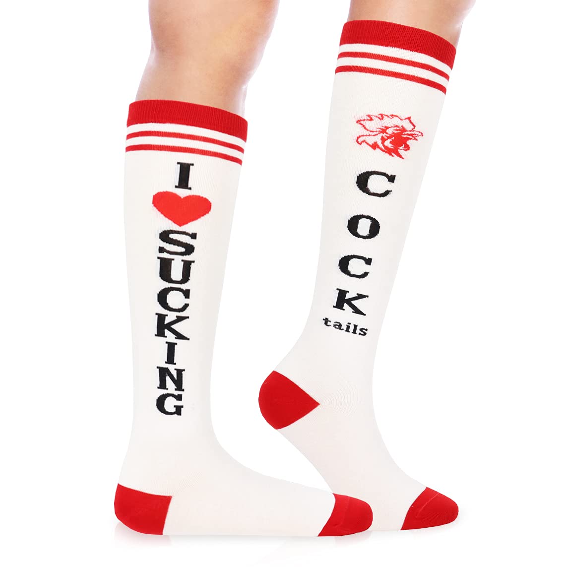 Funny Cocktail Socks - I Love Cocktails Knee-High Party Stockings | Novelty Gag Gifts for Christmas, White Elephant Exchange | Perfect for Cocktail Parties, Bar Hopping & Gift Giving