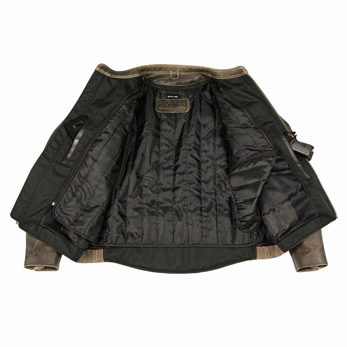 Milwaukee Leather MLM1503 Men's Distressed Brown Motorcycle Jacket - Vented Racer Style Leather Rider Jacket for Harley, Cruiser & Street Bikes | Perfect for Summer Riding & Long-Distance Tours