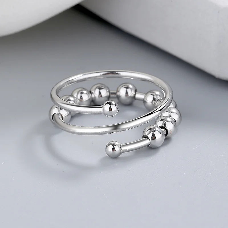 Anxiety Relief Ring with Daisy Flower & Butterfly Design - Stress Relief Jewelry for Women - Perfect for Anxiety, Meditation & Everyday Wear
