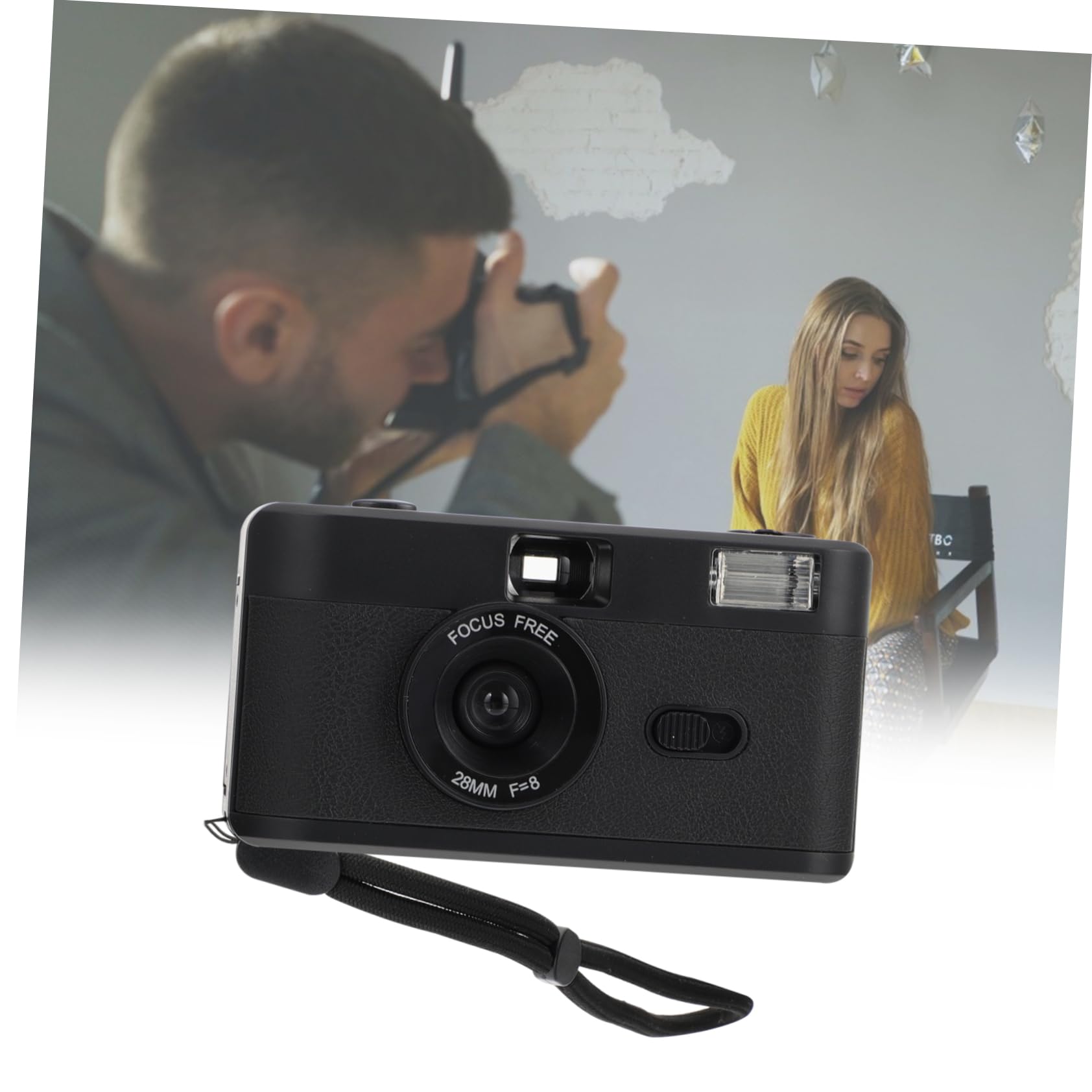 Housoutil 35mm Reusable Vintage Film Camera with Built-in Flash - Single Use & Retro Style for Travel, Parties, Weddings & Everyday Photography