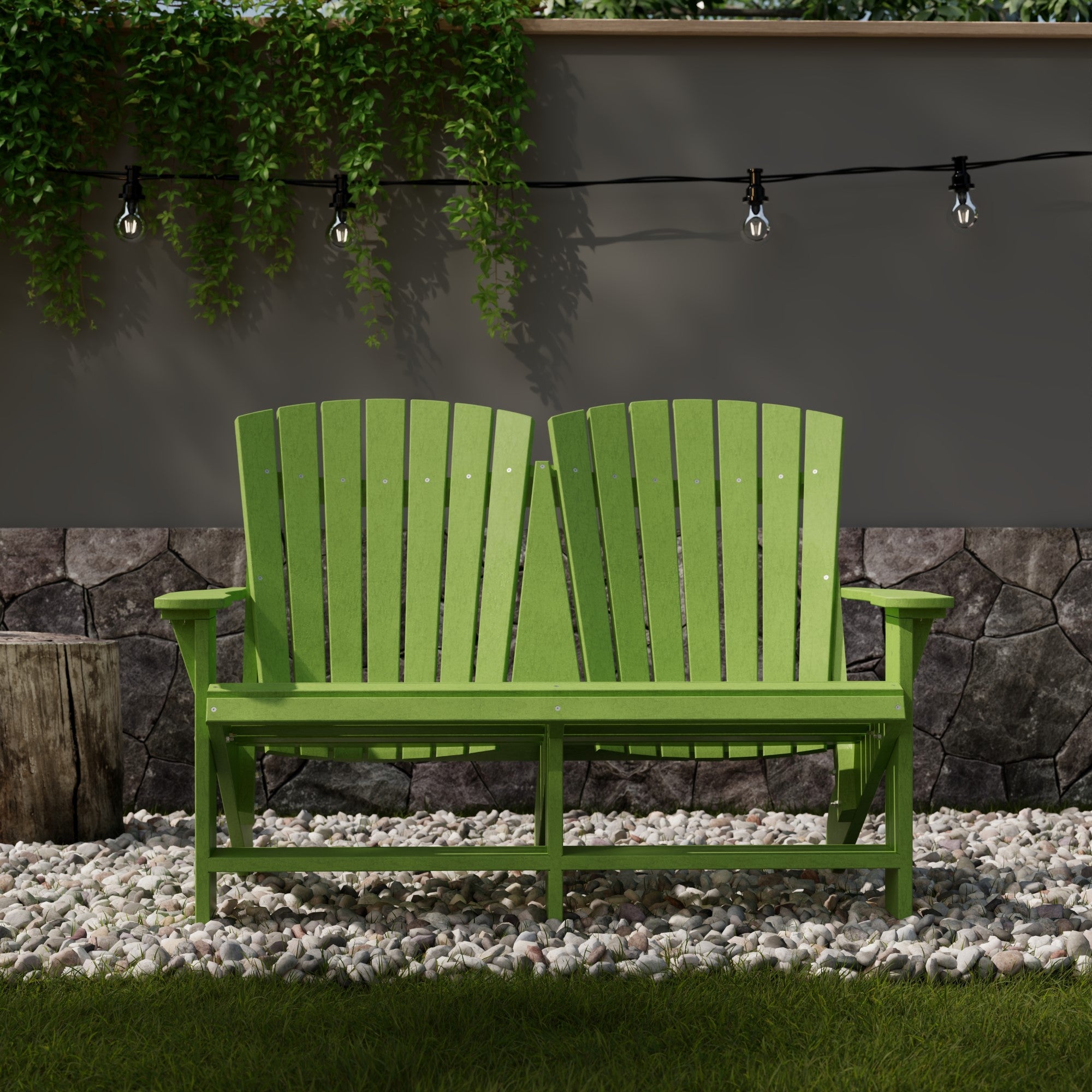 Premium Heritage Double Adirondack Chair - Heavy Duty Outdoor Wooden Rocking Bench for Patio, Garden & Backyard - Perfect for Couples Relaxation & Porch Sitting