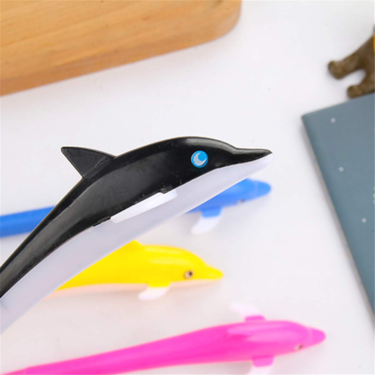 Dolphin-Shaped Gel Ink Rollerball Pens - 6 Pack Colorful Animal Design Writing Pens for School, Office & Journaling - Perfect Gift for Students & Stationery Lovers