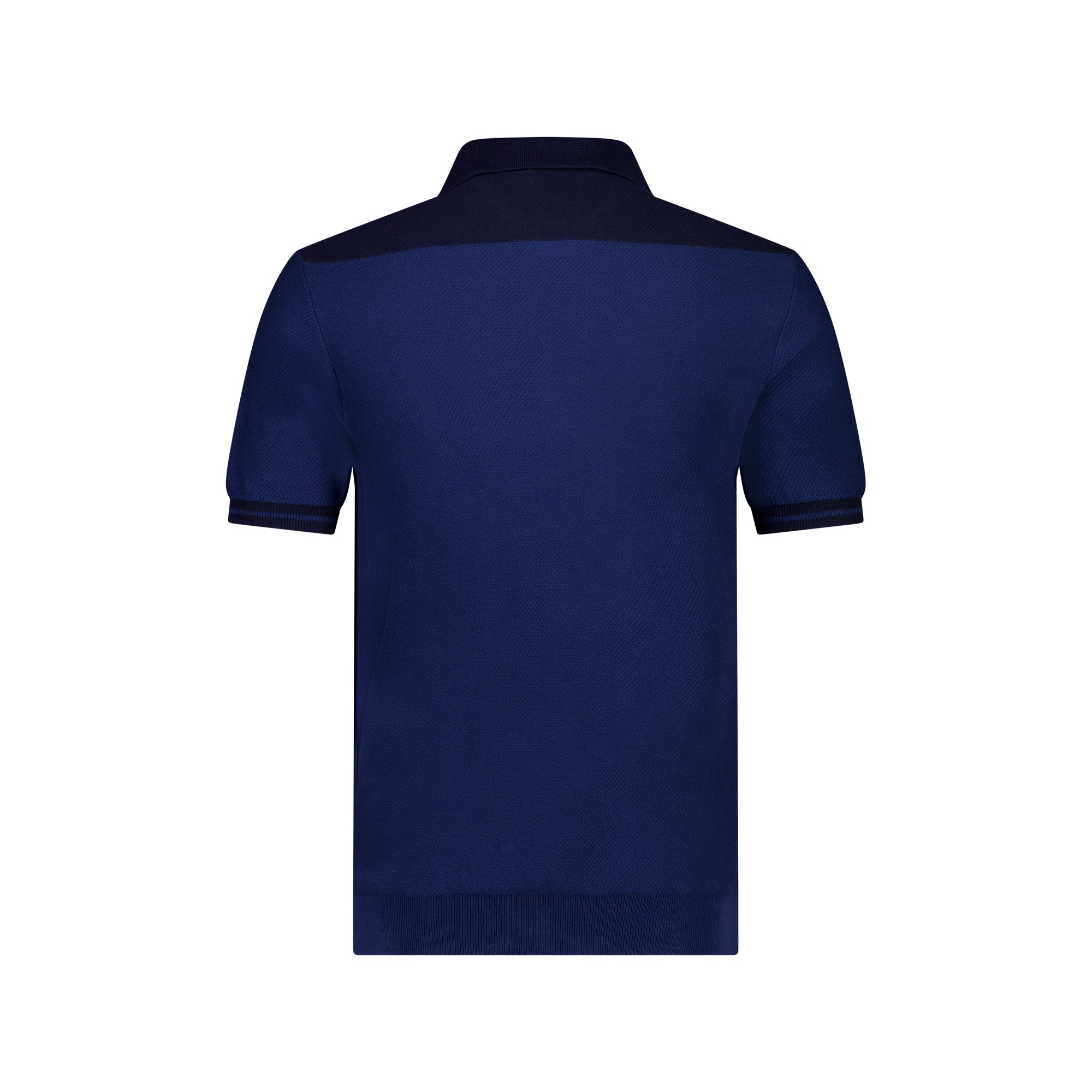 MCKINNON x FERRANTE Men's Navy Blue Contrast Trim Short Sleeve Polo Shirt - Casual Office Wear & Summer Outfits