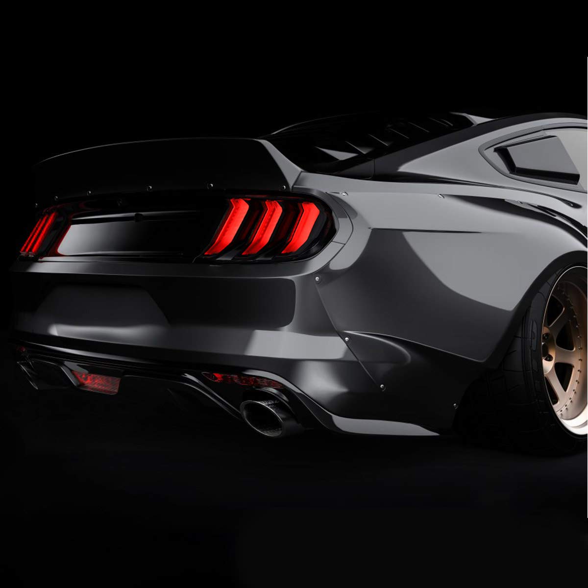 VLAND LED Tail Lights for Ford Mustang 2015-2020 - Sequential Amber/Red Turn Signals, 5 Lighting Modes, Clear Lens (Pair for Driver & Passenger Sides) - Upgrade Your Mustang's Style & Safety for Night Driving & Car Shows