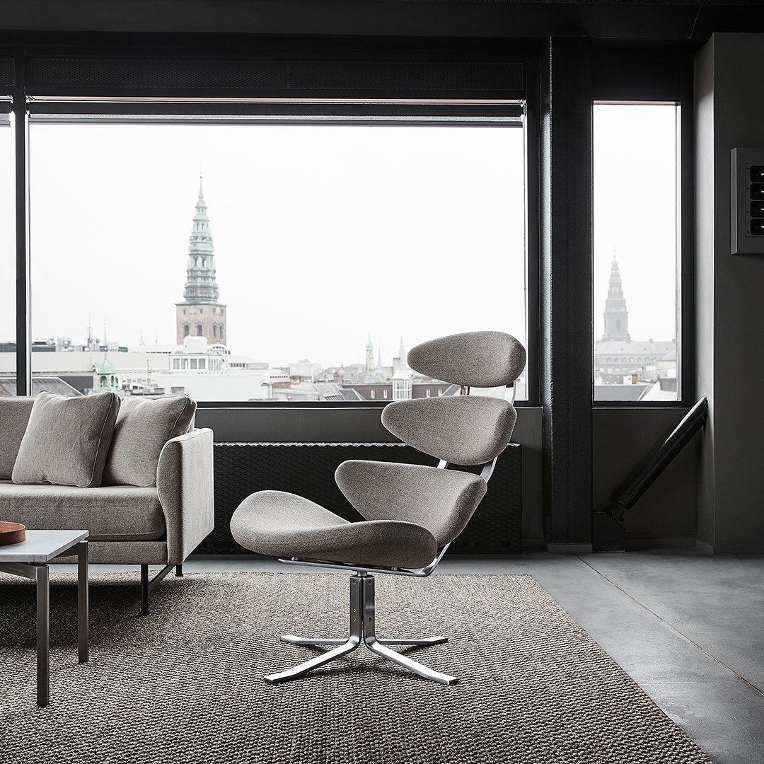 Erik Jørgensen Corona Swivel Lounge Chair - Modern Rotating Living Room Chair for Home & Office - Perfect for Living Rooms, Reading Nooks & Reception Areas