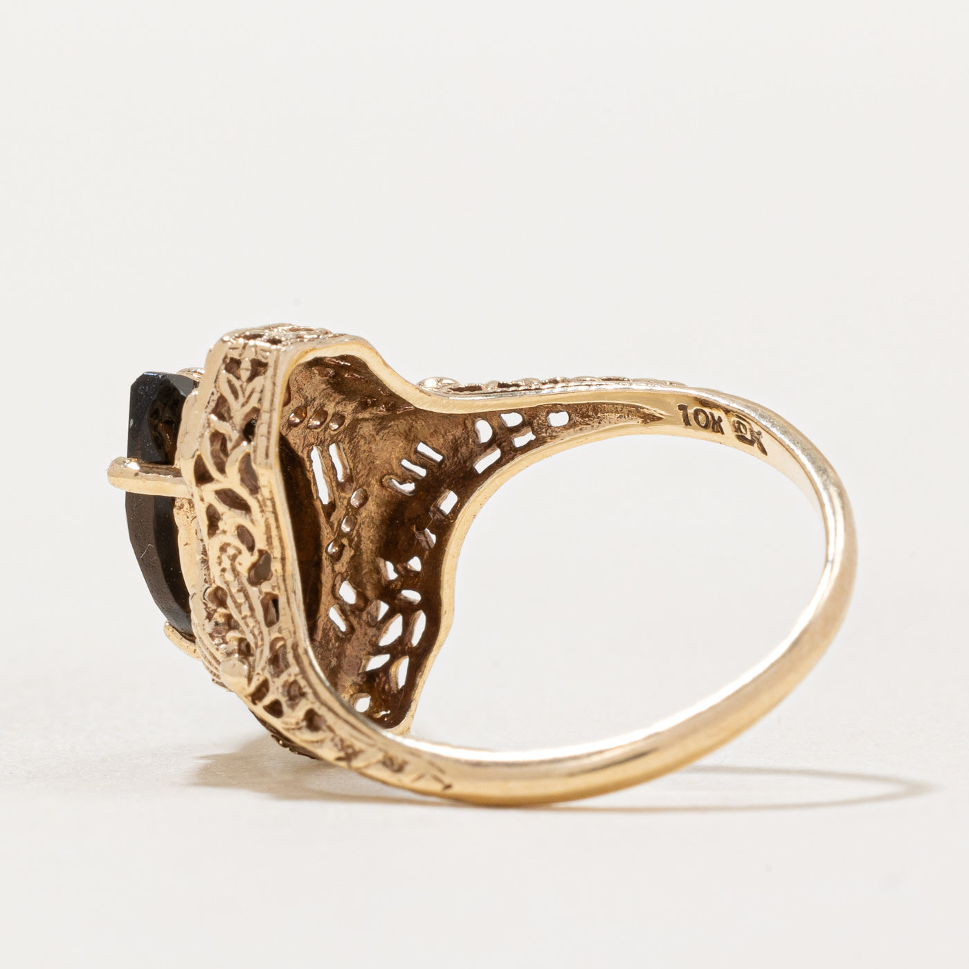 Smoky Quartz Lattice Ring - 1.40 Carat Genuine Gemstone Ring - Size 5.75 - Elegant Boho Jewelry for Women - Perfect for Weddings, Anniversaries & Special Occasions