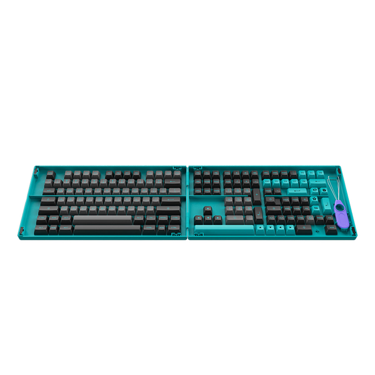 Akko Black & Cyan Fullset PBT Doubleshot ASA Profile 197-Piece Keycaps - Perfect for Mechanical Keyboards, Gaming, Typing & Custom Builds