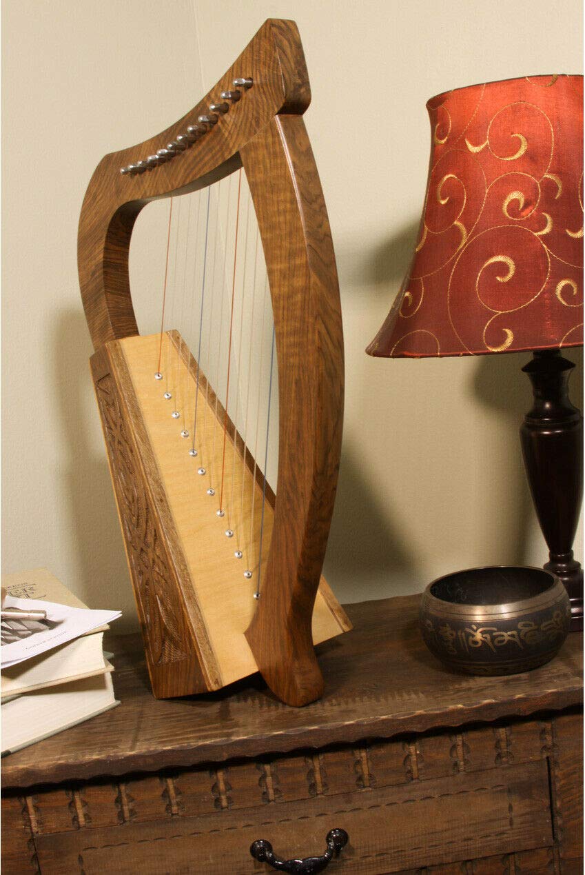 Baby Celtic Harp with Carry Case - 19 String Birch Wood Harp for Kids & Beginners | Perfect for Home Practice, Music Lessons & Travel